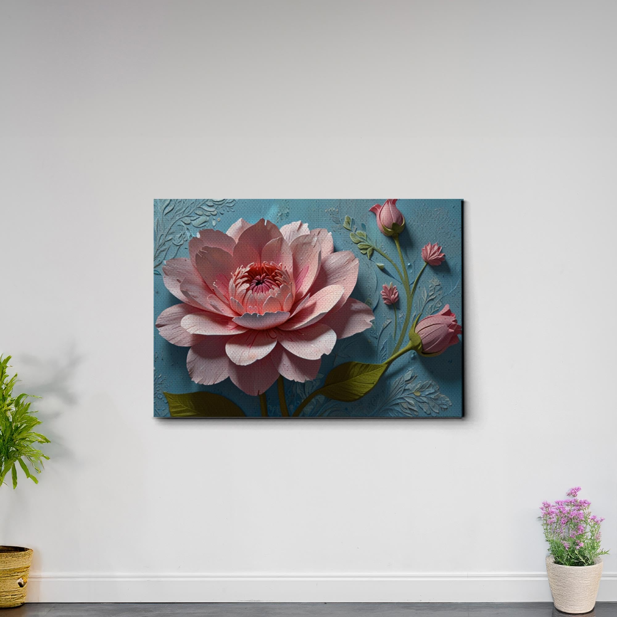 Amazon.com: Floral Textured Painting 3D Floral Art with Impasto